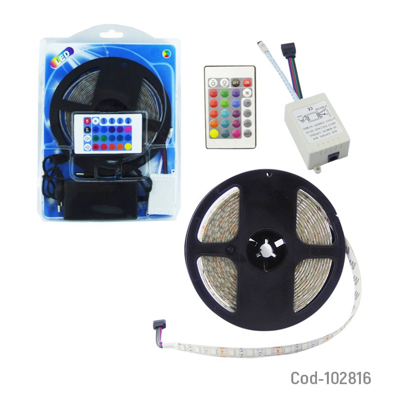 Rollo led 5050 rgb, 5 metros con control remoto. mayorista — imagen 3