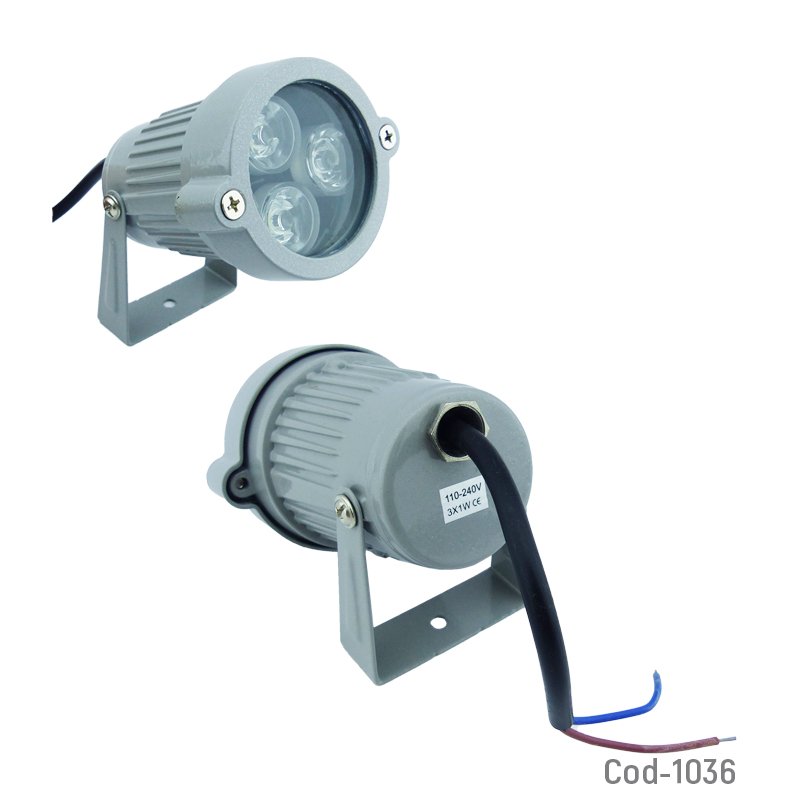 Foco led para jardin de 3 led por 3 watt con estaca. - pack de 10 unidades mayorista — imagen 2