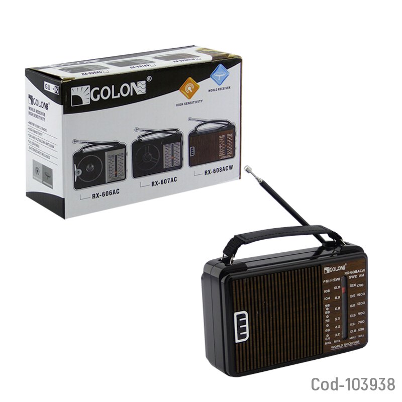 Radio multibanda golon modelo. rx-608acw 220 volt a pila mayorista — imagen 4