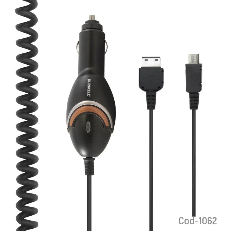 Cargador duracell 2 en 1, con conector usb micro y samsung, para auto 12v - pack de 10 unidades mayorista — imagen 3