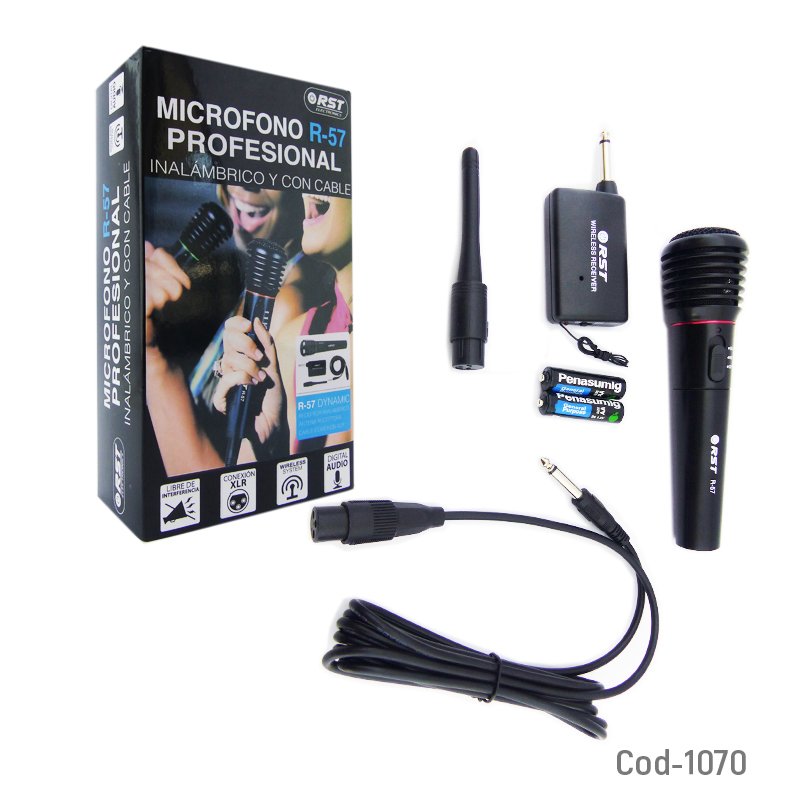 Microfono rst, inalambrico/alambrico r-57. alta calidad. mayorista — imagen 4