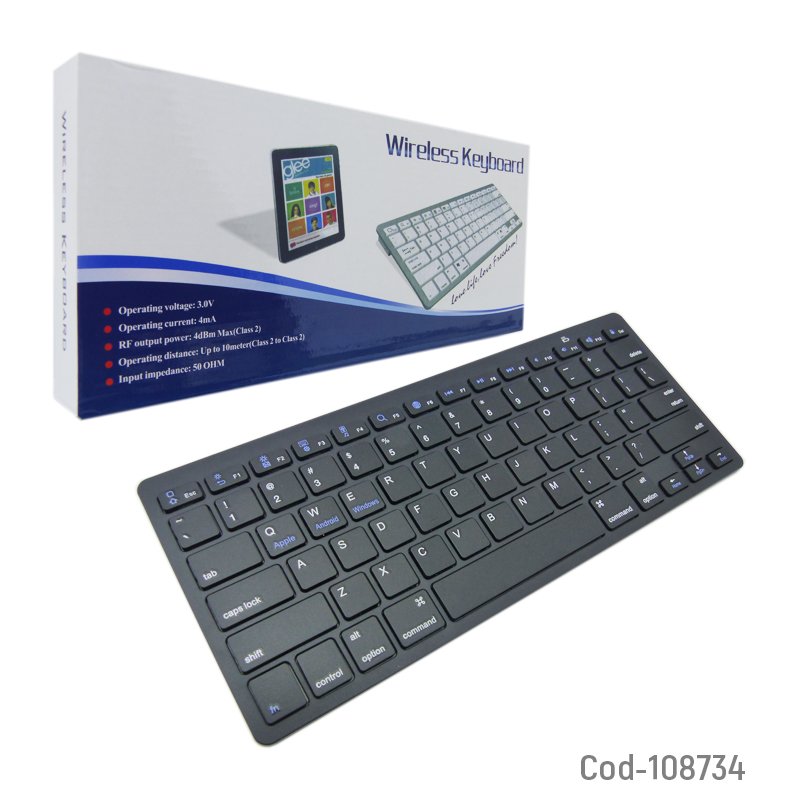 Teclado bluetooth, blanco/negro universal en caja. mayorista — imagen 4