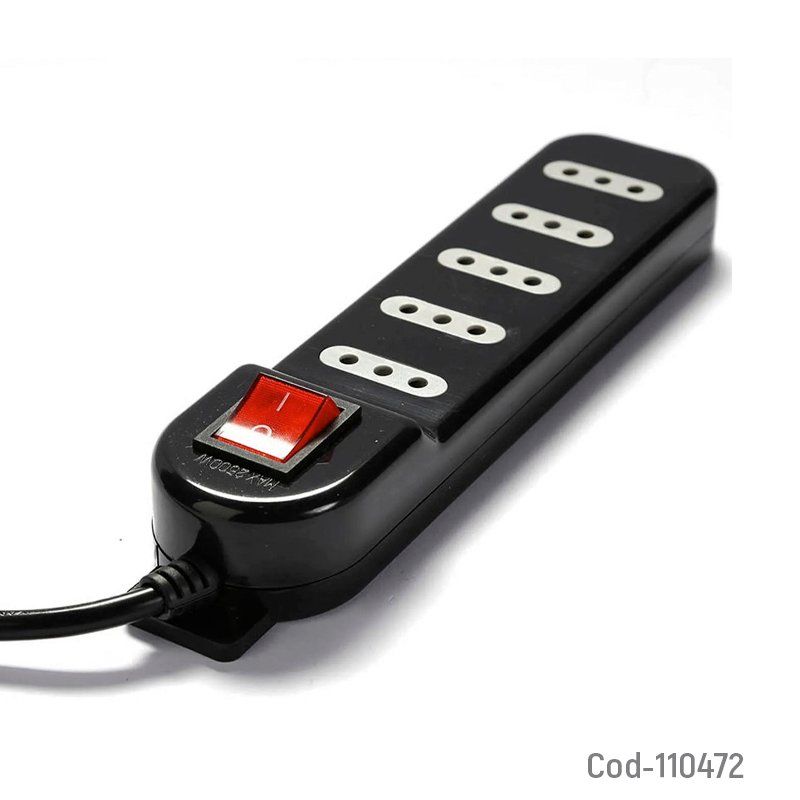 Alargador electrico 3 m, 5 entradas con switch, marca macrotel mayorista — imagen 2