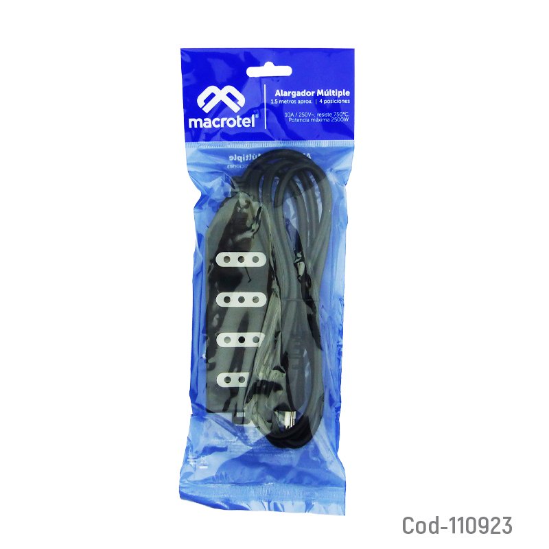 Alargador electrico 1,5m, 4 entradas macrotel mayorista — imagen 2