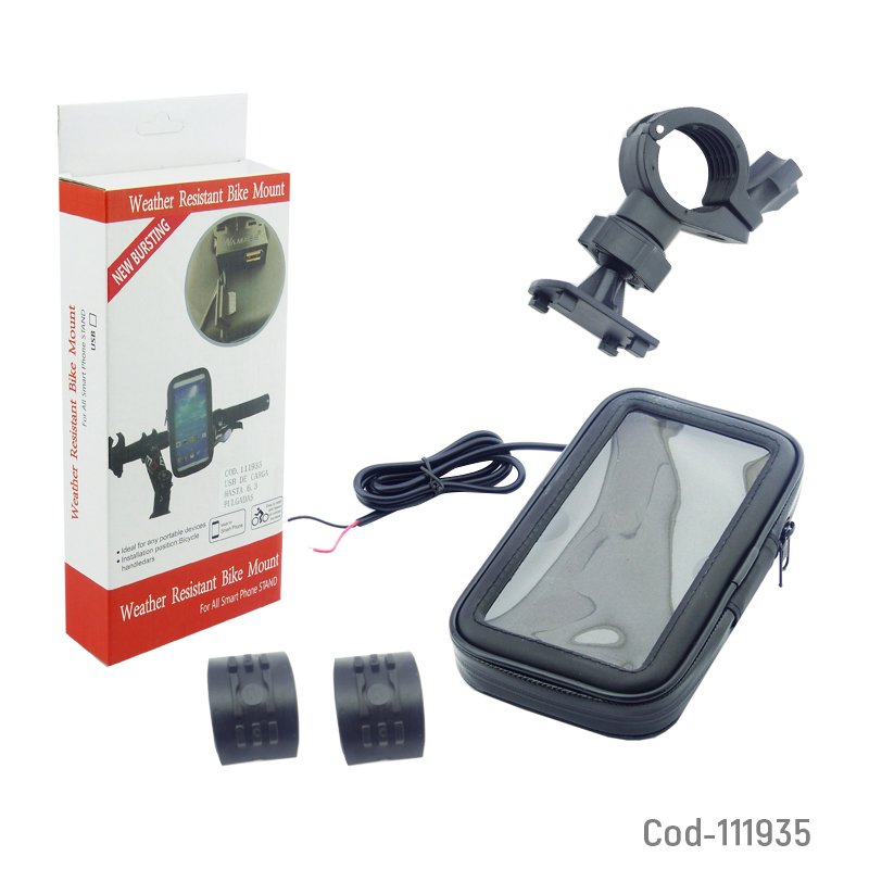 Porta smartphone con usb de carga, para moto, hasta 6,3”, impermeable. mayorista — imagen 4