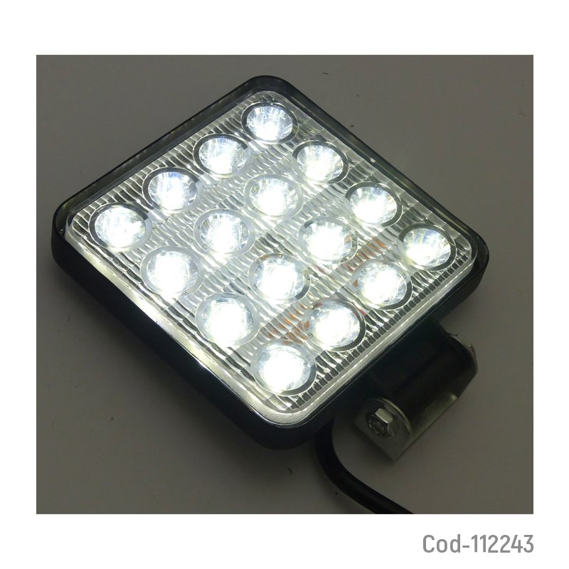 Neblinero 16 led 48w, 12-24v, cuadrado slim. en caja. set x 1. - pack de 10 unidades mayorista — imagen 2