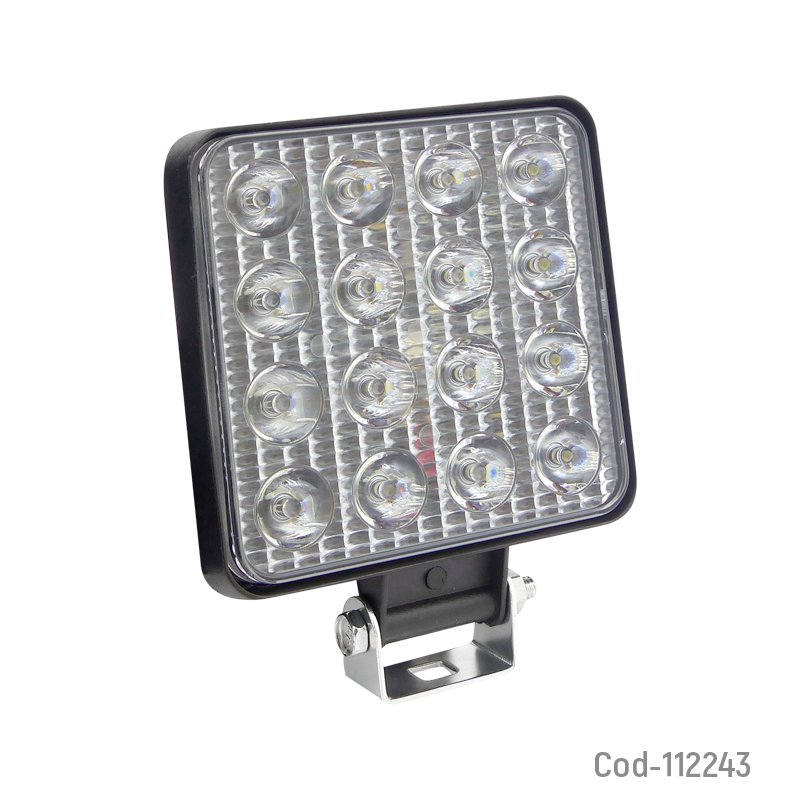 Neblinero 16 led 48w, 12-24v, cuadrado slim. en caja. set x 1. - pack de 10 unidades mayorista — imagen 3