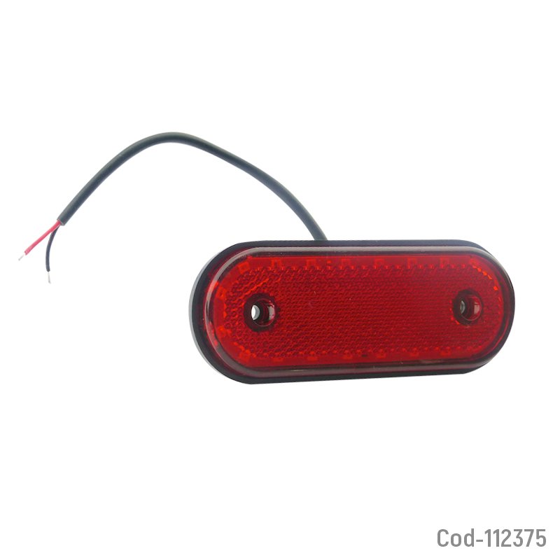 Luz LED Lateral Para Camion 12/24 Volt Ovalado En Color Ambar Y Rojo. 11,7cm x 4,4cm x 1cm por mayor en Chile