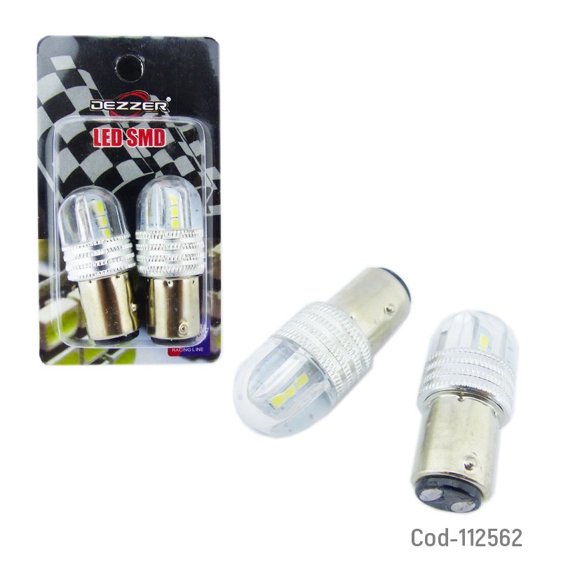 Ampolleta 6 LED Strobo-Fijo Blanco, LED 3030, 2 Contactos, El Par. 4,5cm x 1,8cm por mayor en Chile