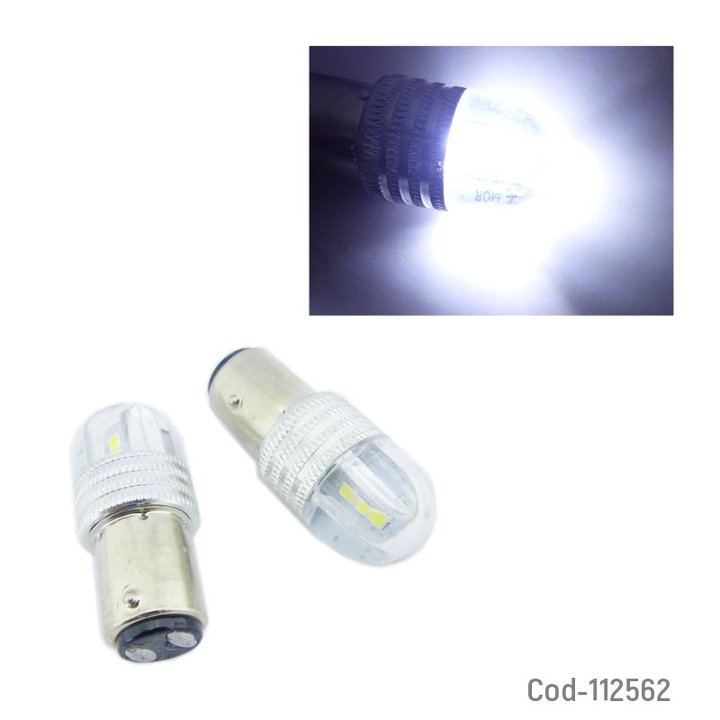 Ampolleta 6 led strobo-fijo blanco, led 3030, 2 contactos, el par. mayorista — imagen 2