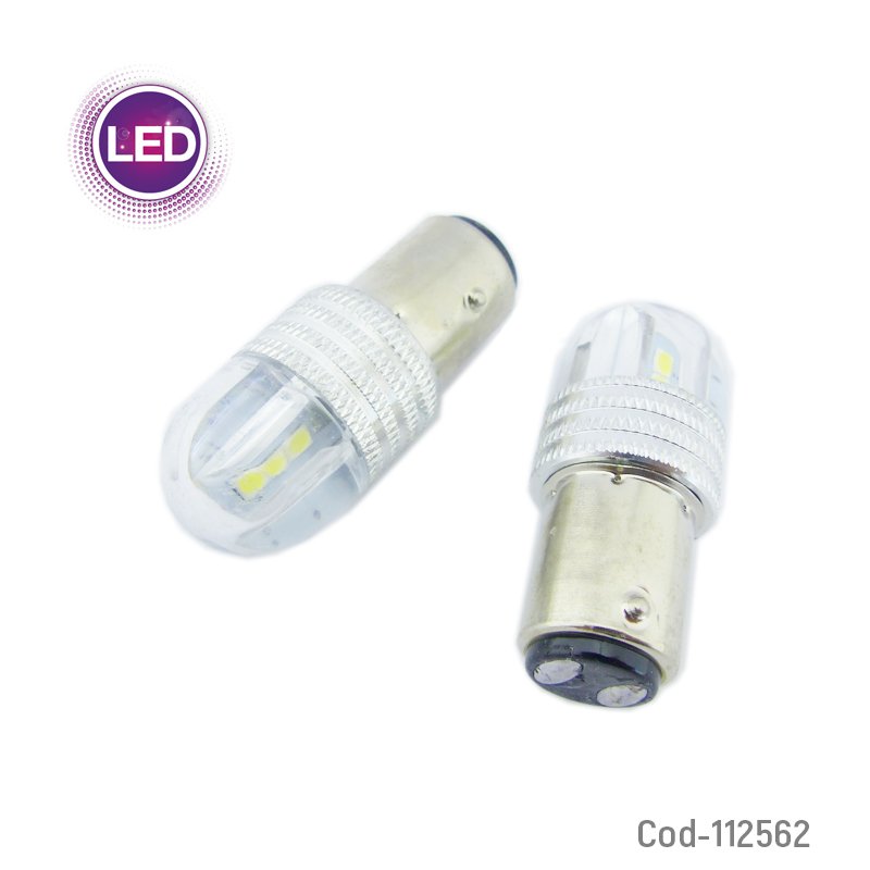 Ampolleta 6 led strobo-fijo blanco, led 3030, 2 contactos, el par. mayorista — imagen 3