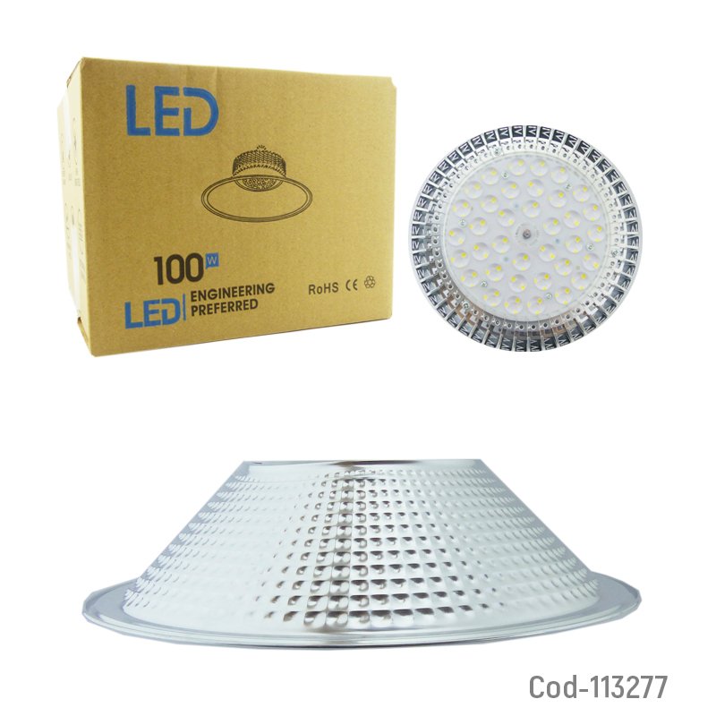 Campana led 100w, 104 led lupa, p/colgar, de aluminio. mayorista — imagen 3