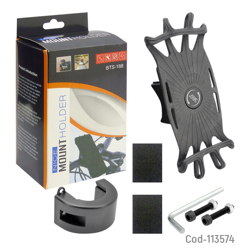 Porta smartphone p/bicicleta, de silicona, hasta 5”. - pack de 10 unidades mayorista — imagen 3