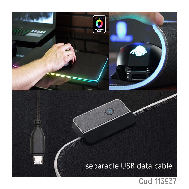 Pad mouse con luz rgb y seleccion de color de luz. mayorista — imagen 3