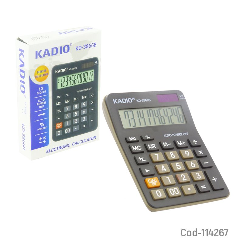 Calculadora kadio 12 digitos, mod.kd-3866b, mediana. en caja. mayorista — imagen 3