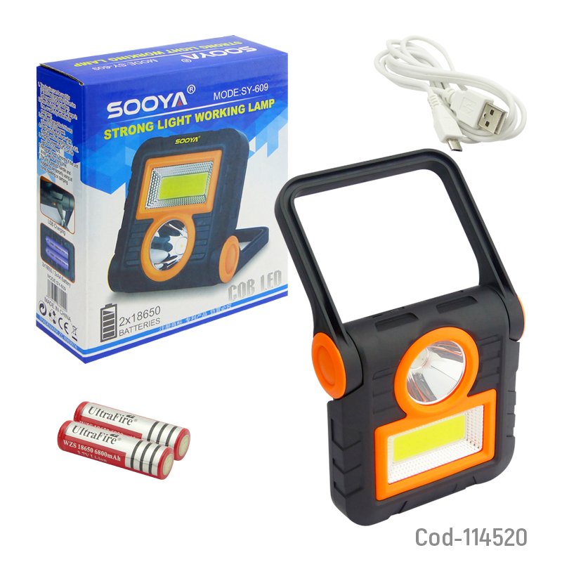 Linterna led + cob led, recargable sooya mayorista — imagen 4