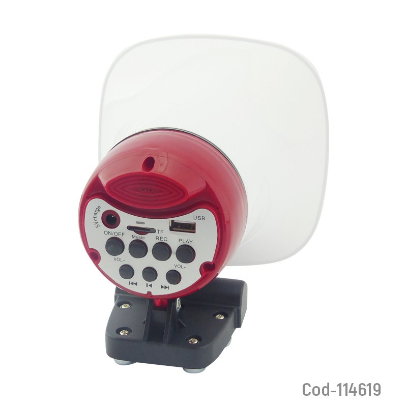 Megafono mp3 5 volt recargable, graba, tf, usb, c/iman. mayorista — imagen 3