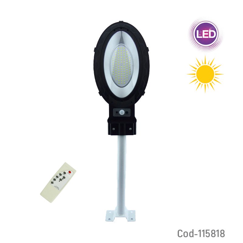 Foco Solar 90LED, 80 Watt, Ovalado, Con Control Y Tubo. En Caja. 25cm x 51,1cm x 6,5cm por mayor en Chile