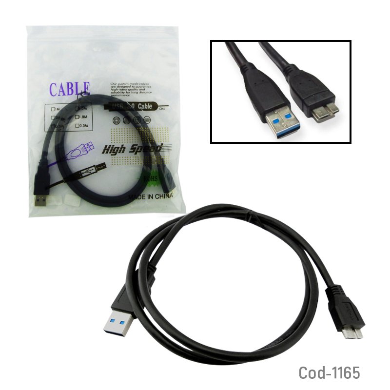 Cable para disco duro usb 3.0, de 1 metro. en bolsa - pack de 10 unidades mayorista — imagen 2