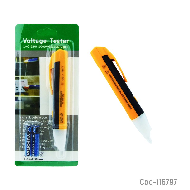 Tester lapiz con luz led y sonido, detector de voltaje, 90-1000v. - pack de 11 unidades mayorista — imagen 2