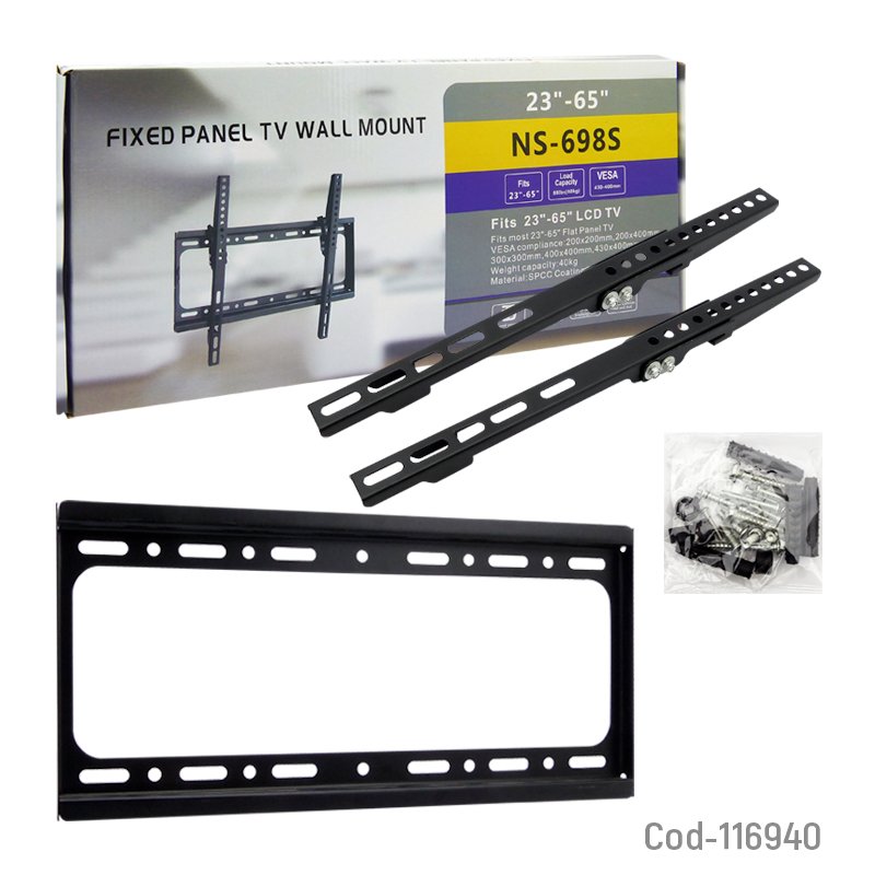 Soporte tv 23” a 65” con inclinacion, hasta 40 kg. modelo ns-698s. en caja. mayorista — imagen 3
