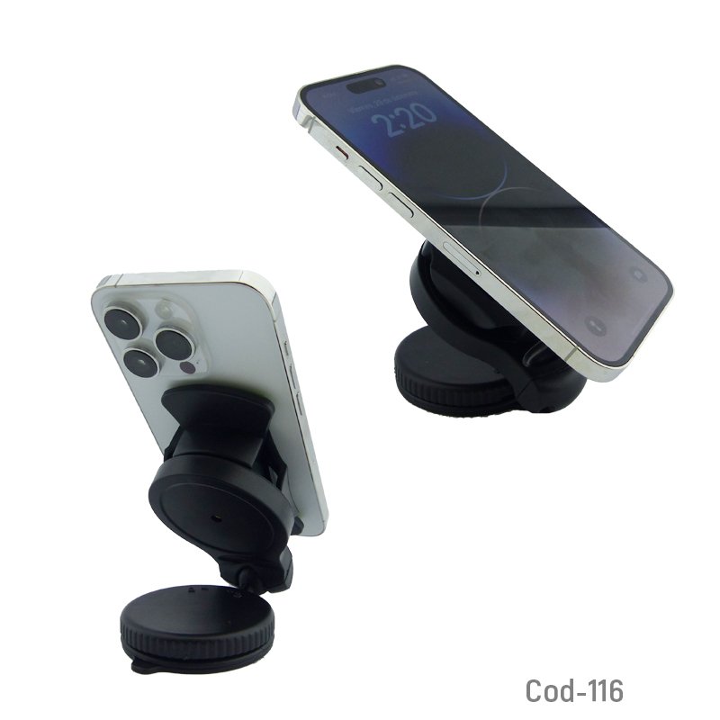 Porta smartphone redondo, con silicona verde y grips. - pack de 20 unidades mayorista — imagen 2