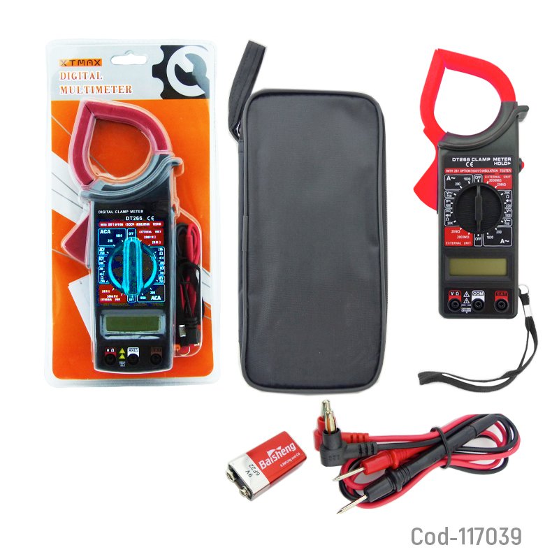 Tester digital, con amperimetro de pinza y estuche. en blister mayorista — imagen 3