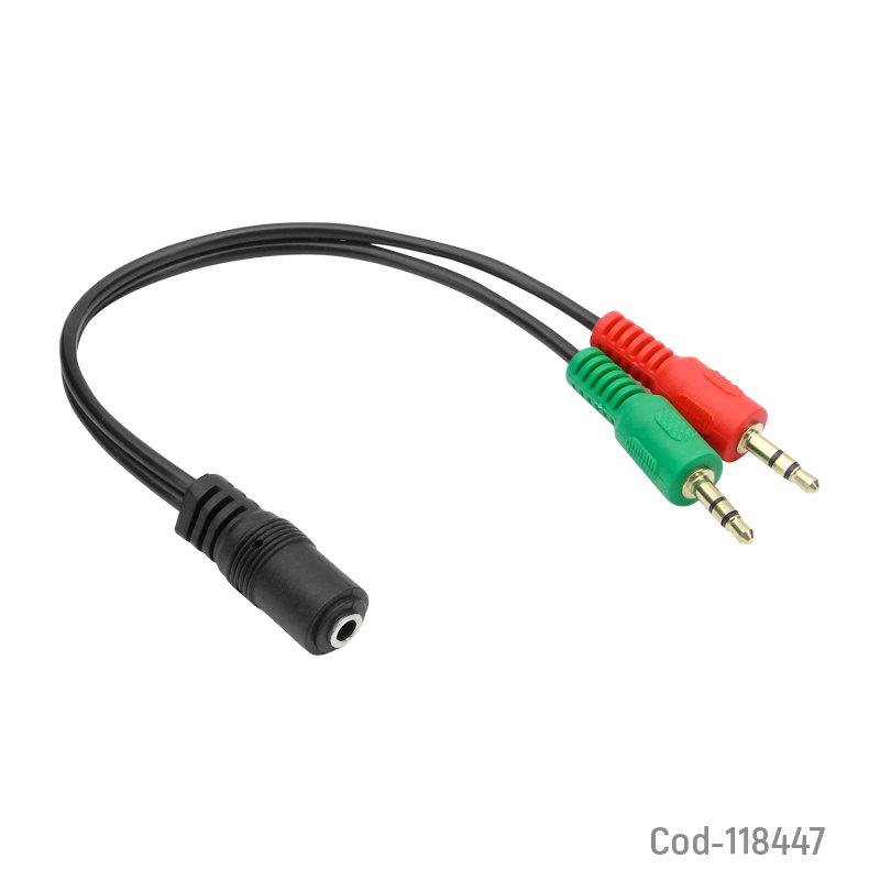 Cable adaptador, audifono y microfono 3,5mm para pc. - pack de 20 unidades mayorista — imagen 2