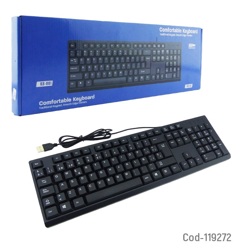 Teclado pc, usb, modelo kb-001, en español. alta calidad, en caja. mayorista — imagen 2