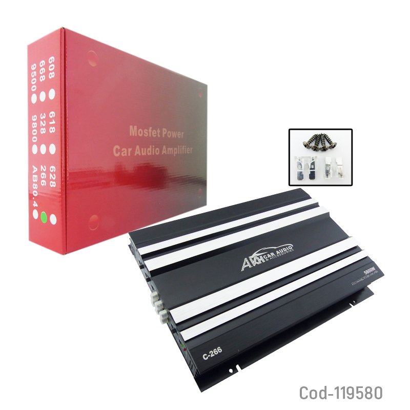 Amplificador 5800 Watt, 4 Canales, Para Auto, De Alta Calidad. 34cm x 23,5cm x 5,5cm por mayor en Chile