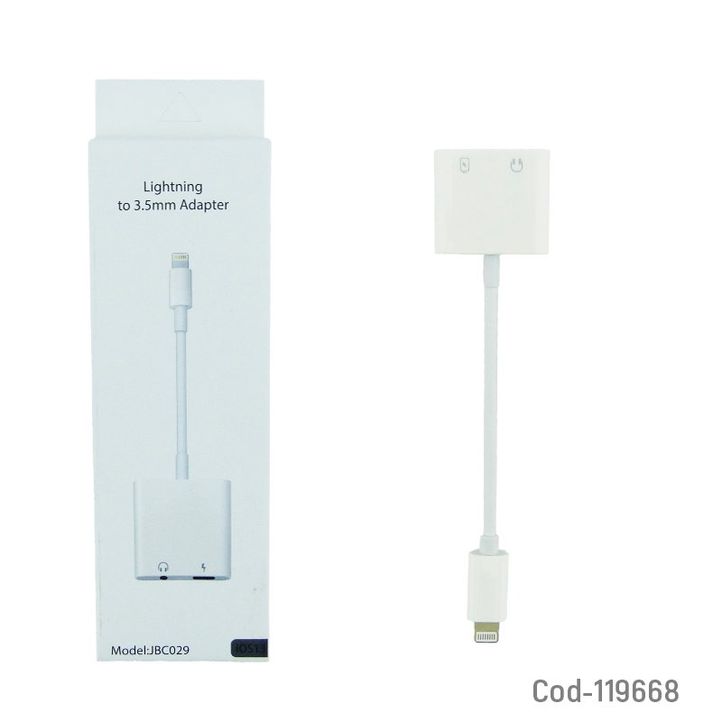 Adaptador con cable lightning para iphone en audio y carga modelo jbc029 mayorista — imagen 3