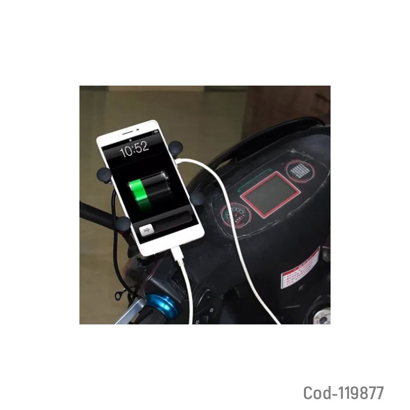 Porta smartphone para moto, con usb de carga 2.1 amp, en caja. mayorista — imagen 2