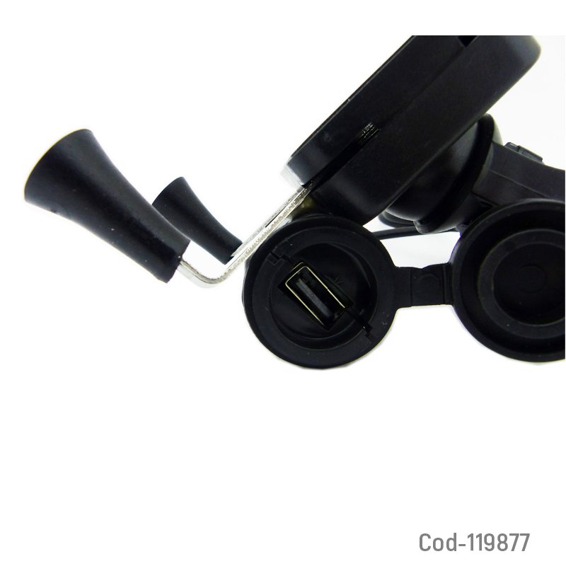 Porta smartphone para moto, con usb de carga 2.1 amp, en caja. mayorista — imagen 3