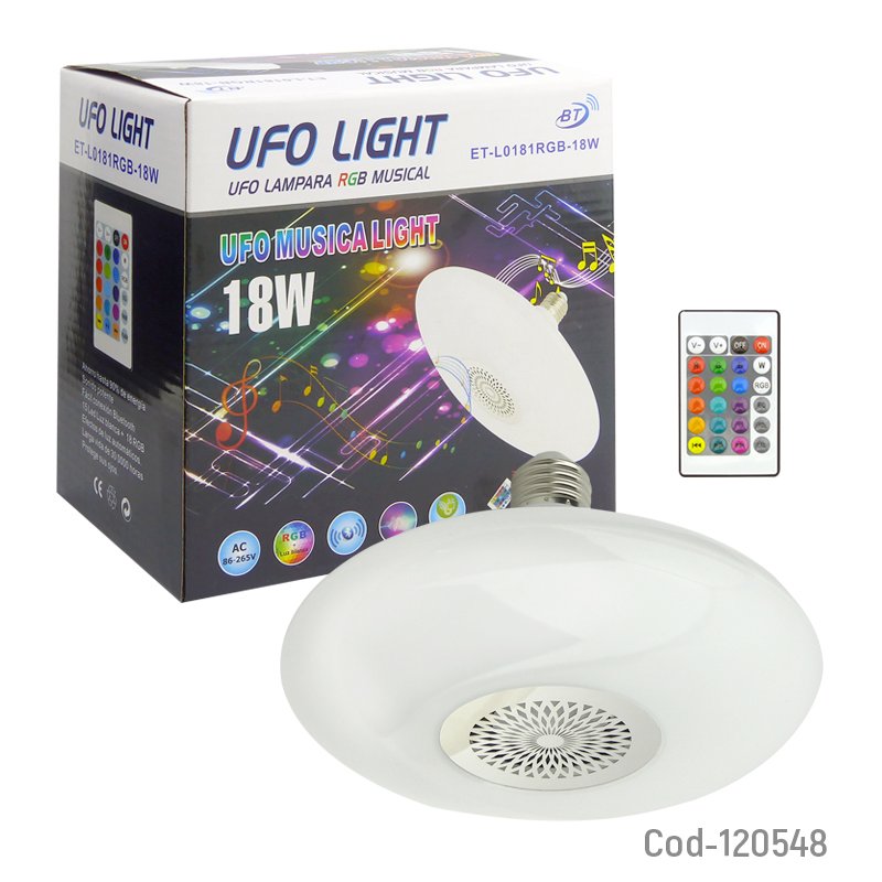 Ampolleta rgb y parlante bluetooth 18watt, et-l0181, e27 mayorista — imagen 4