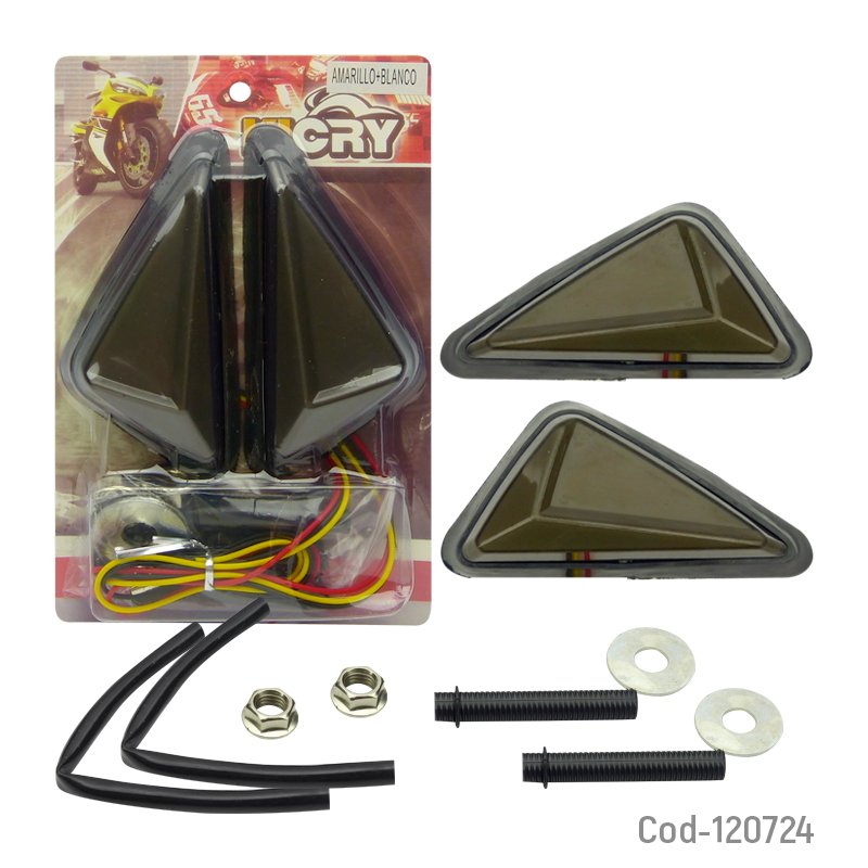 Luces direccionales para carenado de moto marca kicry, amarillo/blanco. mayorista — imagen 4