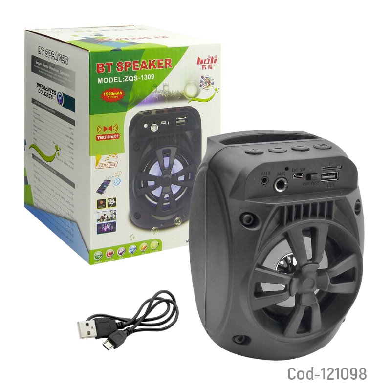Parlante bluetooth karaoke 3” recargable con usb/tf/aux/6.3mm mayorista — imagen 5
