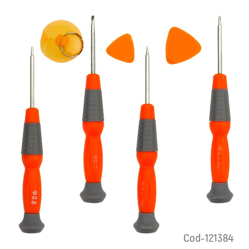 Destornillador Para Smartphone Set X 7 Piezas, YD-1023. En Blister. - Pack de 10 unidades 12,3cm x 1,6cm por mayor en Chile