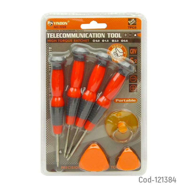 Destornillador para smartphone set x 7 piezas, yd-1023. en blister. - pack de 10 unidades mayorista — imagen 3