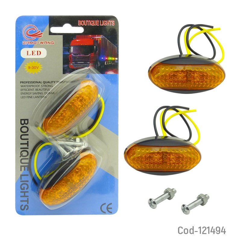 Luz led lateral de 2 led para camion 12/24 volt en blister. mayorista — imagen 5