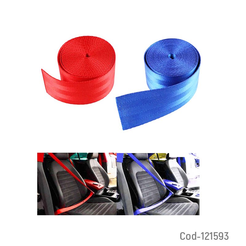 Cinta cinturon de seguridad, medida 4,8cm x 3,6 metros. alta calidad - pack de 10 unidades mayorista — imagen 2