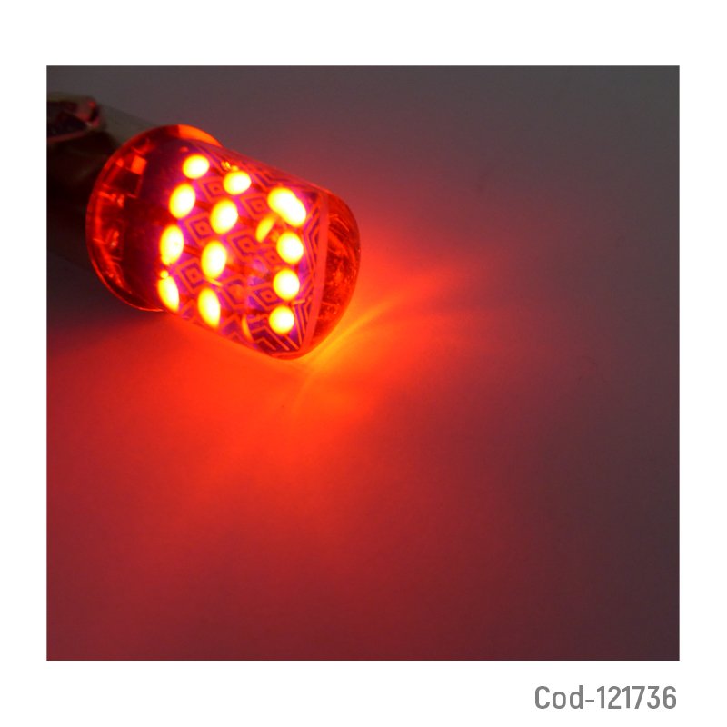 Ampolleta 24 led cob rojo, luz fija, 2 contactos, 12 volt, el par. mayorista — imagen 2