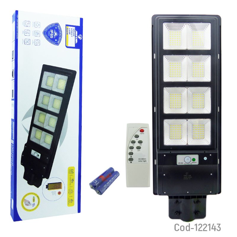 Foco para poste solar, 400 watt, 280 led, 8 placa, pvc, a control remoto. mayorista — imagen 4