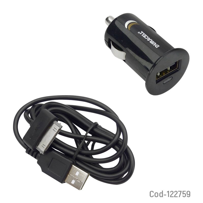 Cargador duracell 2.1amp con cable iphone 30 pin, para auto 12v mayorista — imagen 3