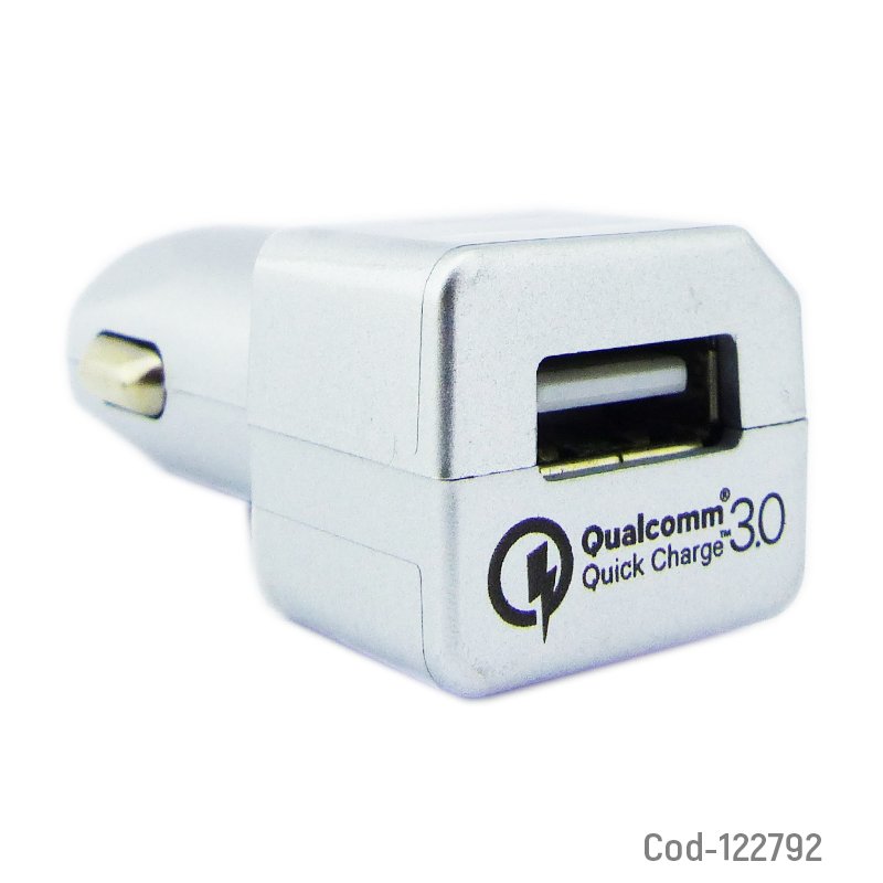 Cargador duracell mini 12volt, 1 usb quick charge 3.0, gris en caja. mayorista — imagen 2