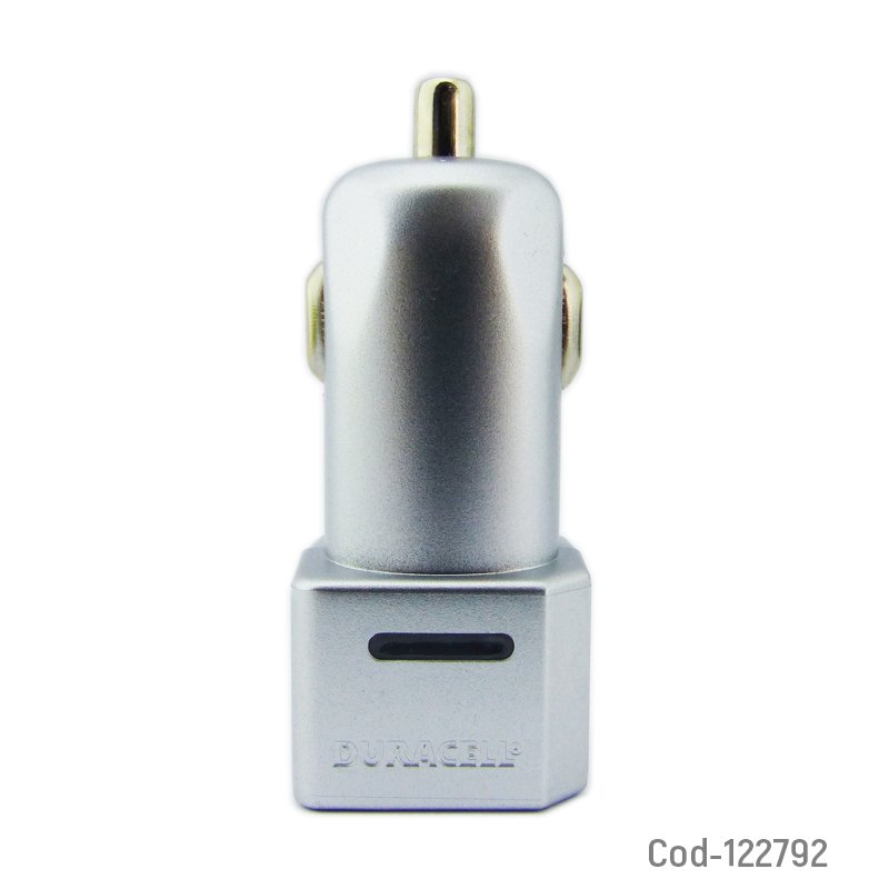 Cargador duracell mini 12volt, 1 usb quick charge 3.0, gris en caja. mayorista — imagen 3