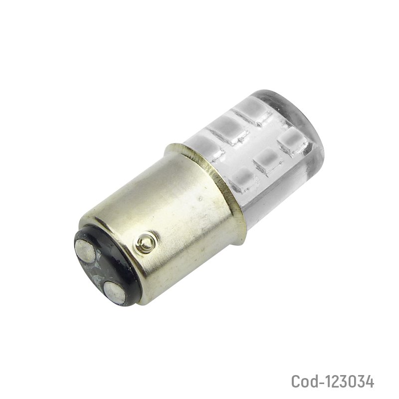 Ampolletas de 12 led y 2 contactos, 24 volt, luz roja fija, dezzer set x 2 mayorista — imagen 2