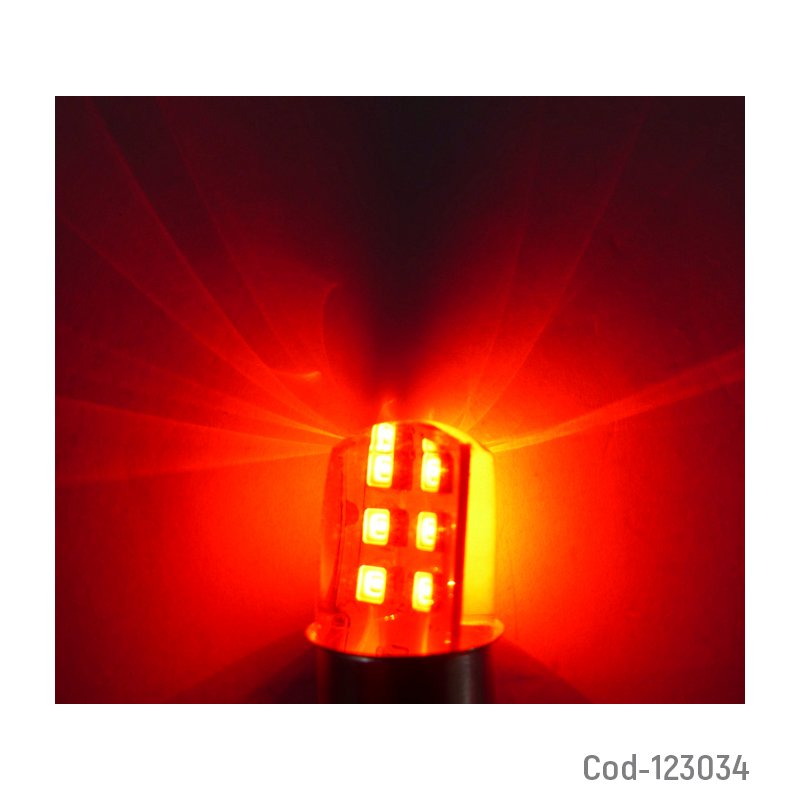 Ampolletas de 12 led y 2 contactos, 24 volt, luz roja fija, dezzer set x 2 mayorista — imagen 3