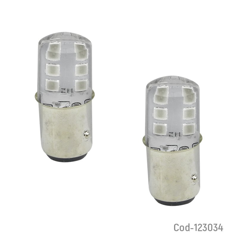 Ampolletas de 12 led y 2 contactos, 24 volt, luz roja fija, dezzer set x 2 mayorista — imagen 4