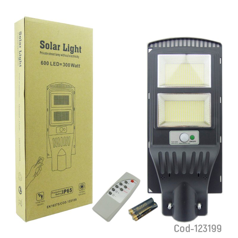 Foco para poste solar de 300 watt, 600 led, pvc. con control remoto. mayorista — imagen 4