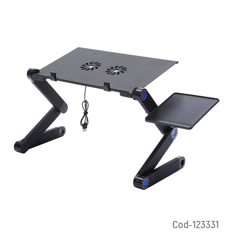 Mesa Portatil Para Notebook, Aluminio, Doble Ventilador, Soporte Para Mouse. 53cm x 26cm x 4cm por mayor en Chile